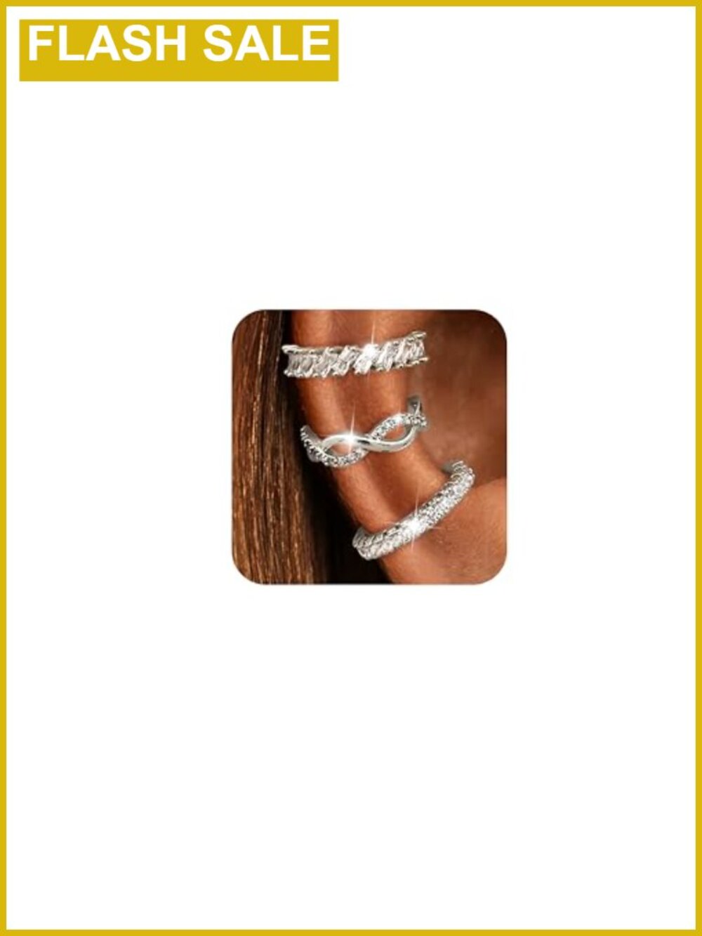 14K Gold Plated Brass Clip-On Ear Cuffs Non-Piercing Cubic Zirconia